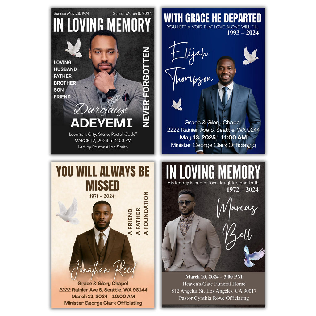 Memorial Funeral Announcement Flyer Canva Template, In Loving Memory Template, The Gateway to Heaven, Rest In Peace Flyer, Digital Download - Editable Memorial Canva Template