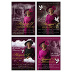 Memorial Purple Funeral Announcement Flyer Canva Template, In Loving Memory Template, Funeral Memorial Template, Rest In Piece Template - Editable Memorial Canva Template