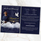 4 Pages In loving Memory Funeral Program Template, Memorial Funeral Announcement Flyer , Funeral Memorial Template,Rest In Piece Template - Editable Memorial Canva Template