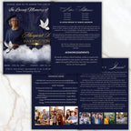 4 Pages In loving Memory Funeral Program Template, Memorial Funeral Announcement Flyer , Funeral Memorial Template,Rest In Piece Template - Editable Memorial Canva Template