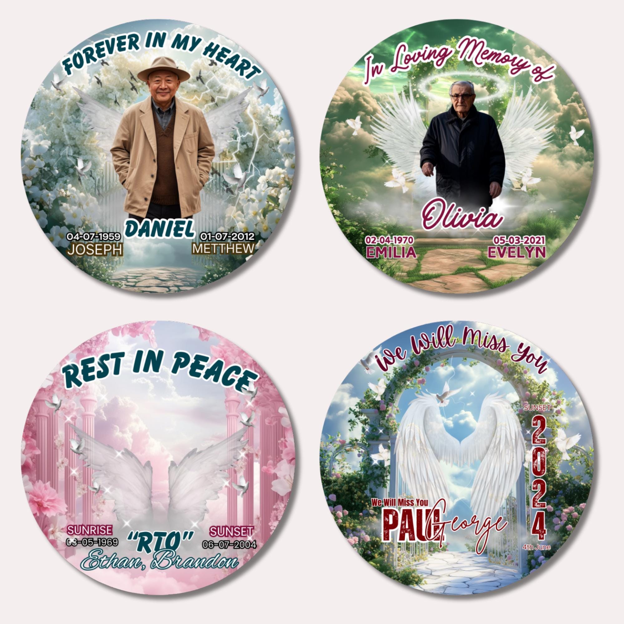 20 In Loving Memory Pin Button Canva Editable Templates, Memorial Pin Button Canva Designs, Rest in Peace Pin Button, Digital Download - Editable Memorial Canva Template