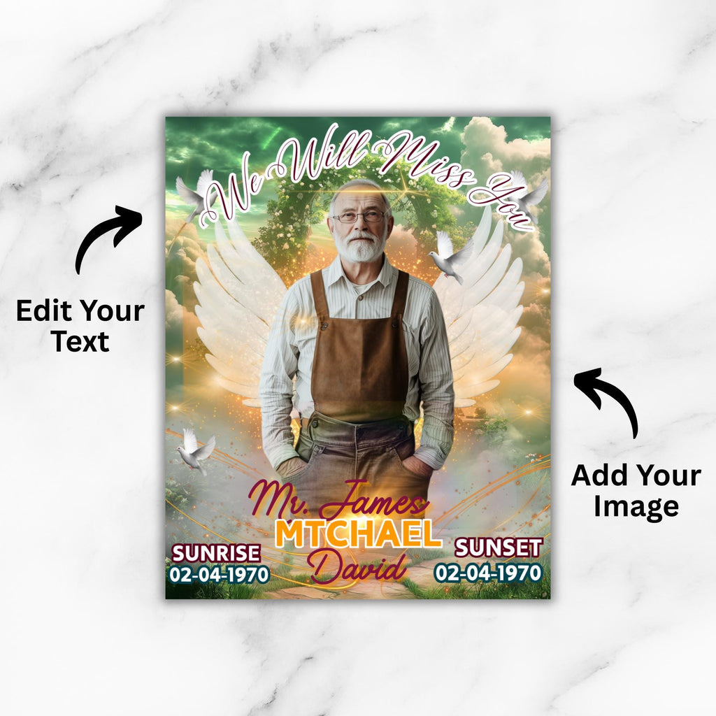 20 In Loving Memory Canva Editable Templates, Memorial Canva Template, Rest In Peace Design, Funeral Celebration of Life, Digital Download - Editable Memorial Canva Template