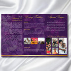 Purple & Gold Funeral Program Template, Tri-Fold(17x11) Funeral Program, Obituary Celebration Of Life Program, In Loving Memory Templates - Editable Memorial Canva Template