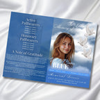 4 Pages Funeral Program Editable Template, Bi-Fold Funeral Program, Obituary Celebration Of Life Program, In Loving Memory, Digital Download - Editable Memorial Canva Template