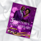 6 Pages Pastoral Anniversary Program Template, Memorial Funeral Program, Church Program Template, Obituary Celebration Of Life Program - Editable Memorial Canva Template