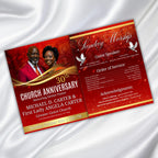 04 Pages Church Anniversary Program Template, Editable Bifold 8.5x11” Design, Church Appreciation Program, Anniversary & Faith Celebration - Editable Memorial Canva Template