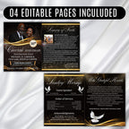 04 Pages Church Anniversary Program Template, Editable Bifold 8.5x11” Design, Church Appreciation Program, Anniversary & Faith Celebration - Editable Memorial Canva Template