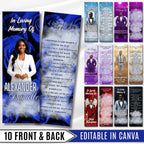 10 In Loving Memory Bookmark Canva Editable Template, Memorial Bookmark Template, Rest in Piece Bookmark Design, Funeral memorial Template - Editable Memorial Canva Template
