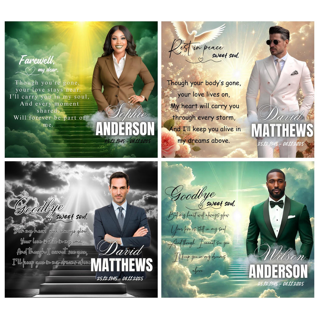 25 Memorial Canva Editable Designs, In Loving Memory Canva Editable Templates, Rest In Peace Template, Funeral & Celebration of Life - Editable Memorial Canva Template