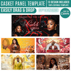 13 Memorial Casket Panel Editable Templates, Personalized Casket Panel, In Loving Memory Canva Template, Memorial Tribute, Funeral Keepsake - Editable Memorial Canva Template