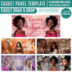 13 Memorial Casket Panel Editable Templates, Personalized Casket Panel, In Loving Memory Canva Template, Memorial Tribute, Funeral Keepsake - Editable Memorial Canva Template