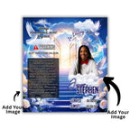 10 Memorial Blue Lighter Canva Editable Template, In Loving Memory Template, RIP Lighter Label, Memorial Funeral Keeksake, Digital Download - Editable Memorial Canva Template
