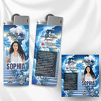 10 Memorial Blue Lighter Canva Editable Template, In Loving Memory Template, RIP Lighter Label, Memorial Funeral Keeksake, Digital Download - Editable Memorial Canva Template