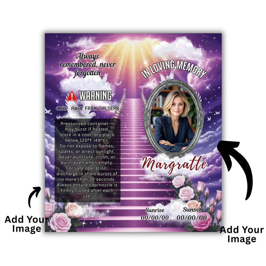 10 Memorial Purple Lighter Canva Editable Template, In Loving Memory Template, RIP Lighter Label, Memorial Funeral Keeksake,Digital Download - Editable Memorial Canva Template