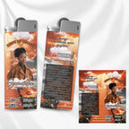 10 Memorial Orange Lighter Canva Editable Template, In Loving Memory Template, RIP Lighter Label, Memorial Funeral Keeksake,Digital Download - Editable Memorial Canva Template