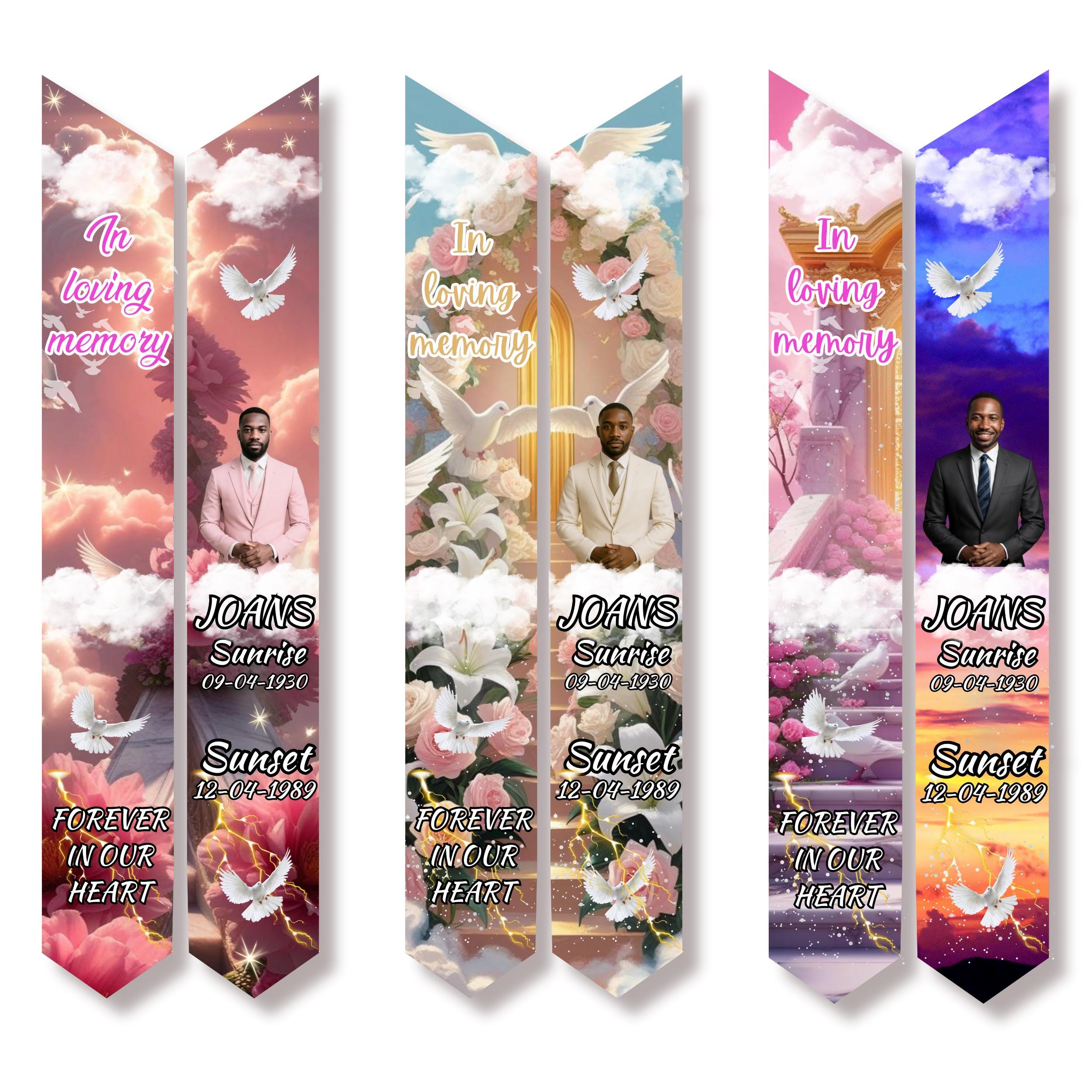 19 Memorial Stole Canva Editable Templates, In Loving Memory Templates, Memorial Canva Template, Funeral & Celebration, Digital Download - Editable Memorial Canva Template