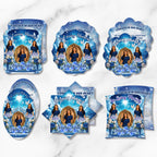06 Blue Memorial Paddle Fan Canva Editable Template, In Loving Memory Fan, Celebration of Life Paddle Fan, In Loving Memory Handheld Tribute - Editable Memorial Canva Template