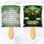 06 Green Memorial Paddle Fan Editable Template, In Loving Memory Fan, Celebration of Life Paddle Fan, In Loving Memory Handheld Tribute - Editable Memorial Canva Template