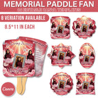 06 Pink Memorial Paddle Fan Editable Template, In Loving Memory Fan, Celebration of Life Paddle Fan, In Loving Memory Handheld Tribute - Editable Memorial Canva Template