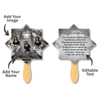 06 Black Memorial Paddle Fan Editable Template, In Loving Memory Fan, Celebration of Life Paddle Fan, In Loving Memory Handheld Tribute - Editable Memorial Canva Template