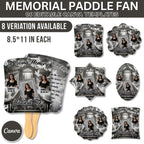 06 Black Memorial Paddle Fan Editable Template, In Loving Memory Fan, Celebration of Life Paddle Fan, In Loving Memory Handheld Tribute - Editable Memorial Canva Template