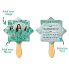 06 Zinc Memorial Paddle Fan Editable Template, In Loving Memory Fan, Celebration of Life Paddle Fan, In Loving Memory Handheld Tribute - Editable Memorial Canva Template