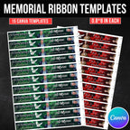 15 In Loving Memory Ribbon Canva Editable Template, Rest in Piece Ribbon Design, Funeral memorial Template, Memorial Ribbon Template - Editable Memorial Canva Template
