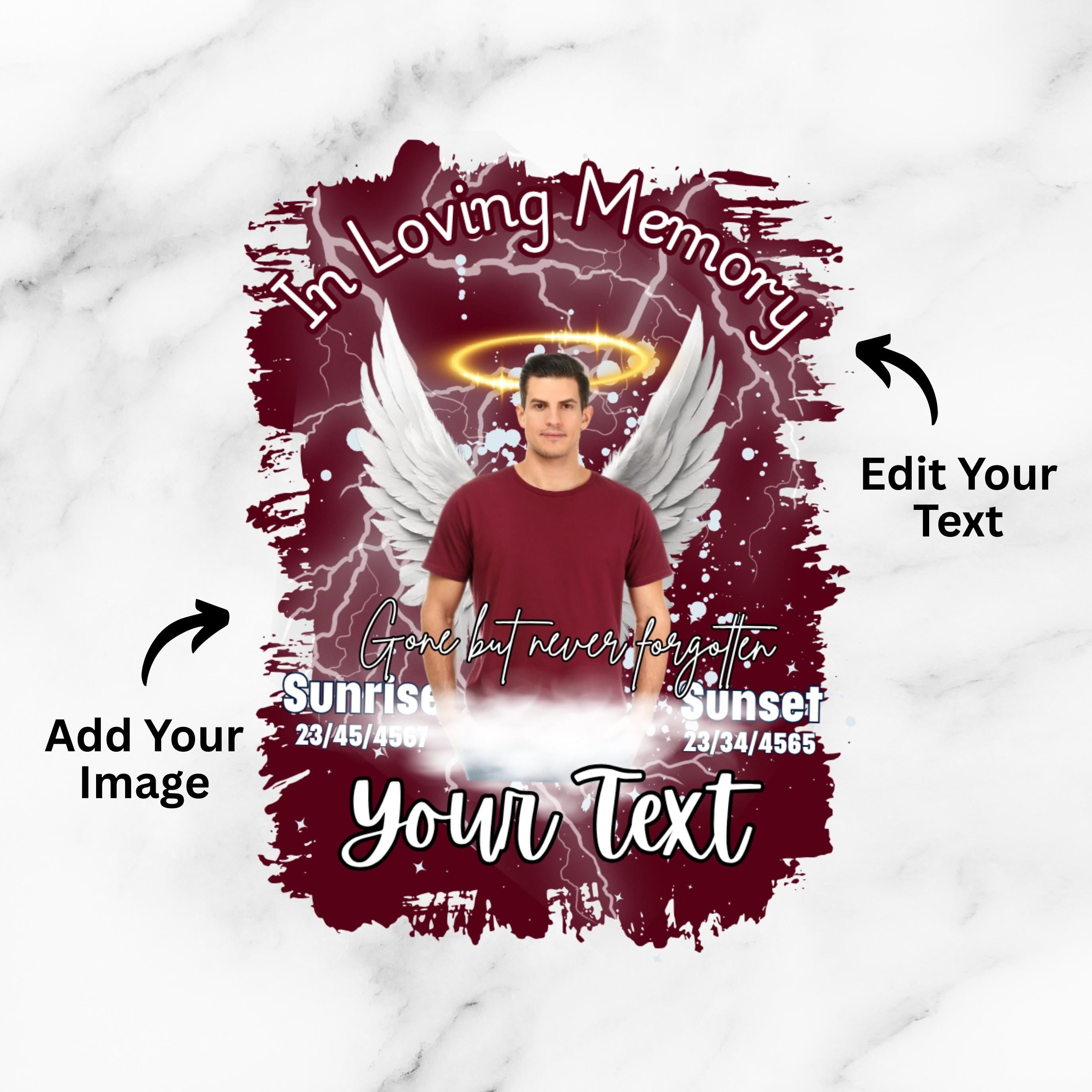 20 In Loving Memory T Shirt Canva Editable Templates, In Loving Memory Templates, Memorial Canva Template, Funeral & Celebration of Life - Editable Memorial Canva Template