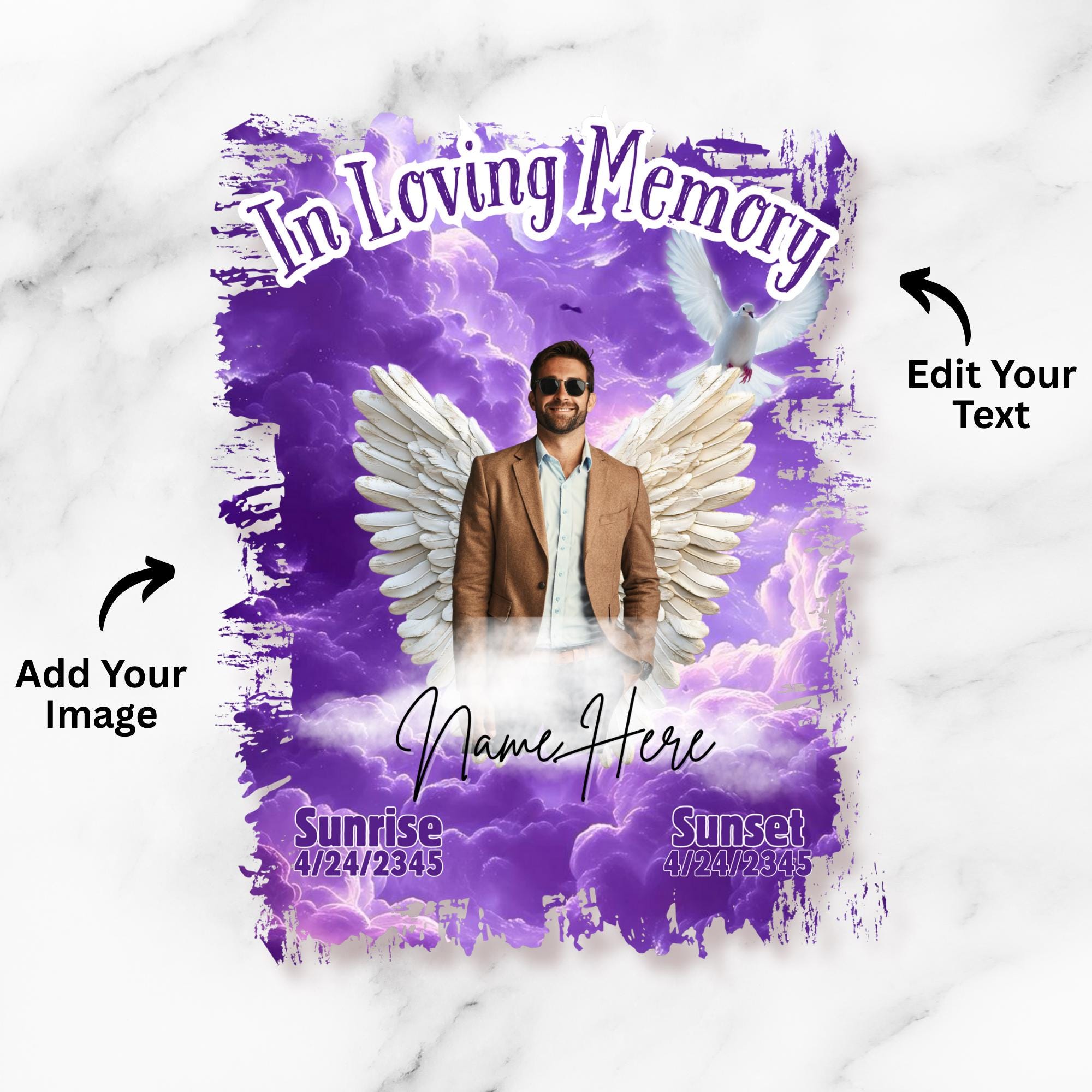 06 In Loving Memory T Shirt Canva Editable Templates, In Loving Memory Templates, Memorial Canva Template, Funeral & Celebration of Life - Editable Memorial Canva Template