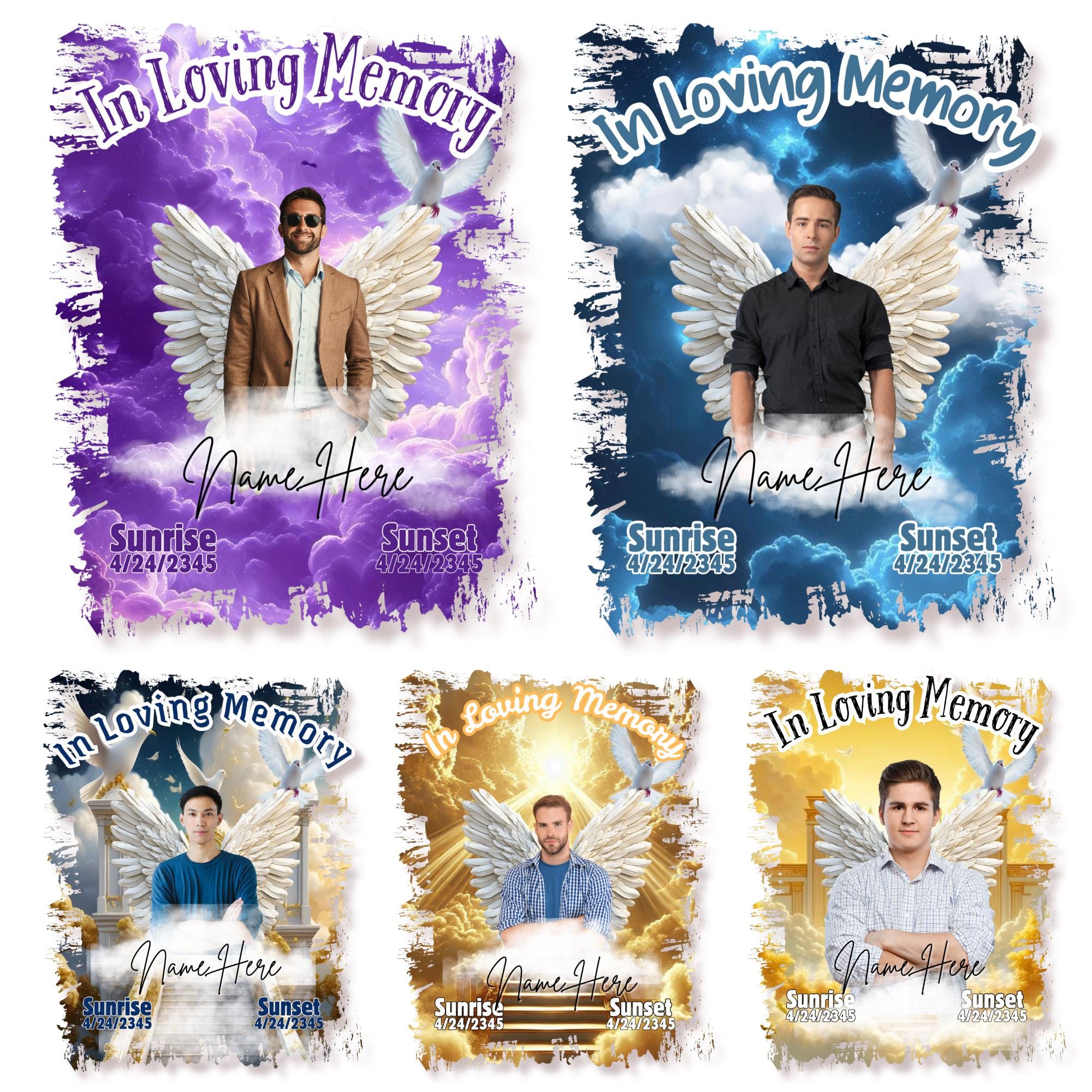 06 In Loving Memory T Shirt Canva Editable Templates, In Loving Memory Templates, Memorial Canva Template, Funeral & Celebration of Life - Editable Memorial Canva Template