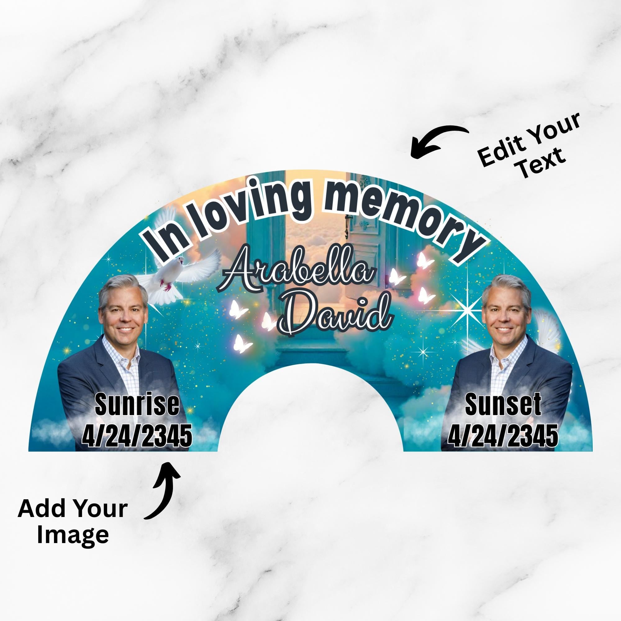 10 In Loving Memory Clack Fan Canva Editable Templates, In Loving Memory Templates, Memorial Canva Template, Funeral Memorial Clack Fan - Editable Memorial Canva Template