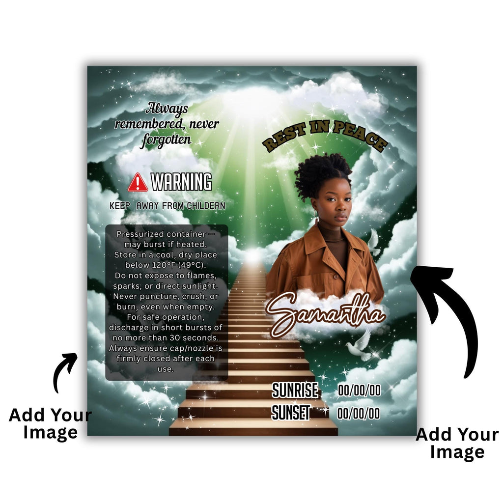 10 Memorial Green Lighter Canva Editable Template, In Loving Memory Template, RIP Lighter Label, Memorial Funeral Keeksake,Digital Download - Editable Memorial Canva Template