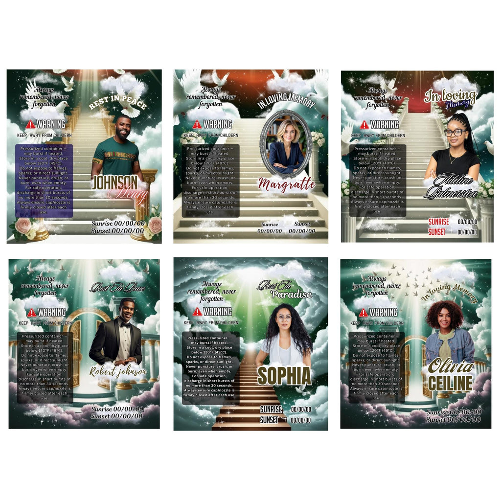 10 Memorial Green Lighter Canva Editable Template, In Loving Memory Template, RIP Lighter Label, Memorial Funeral Keeksake,Digital Download - Editable Memorial Canva Template