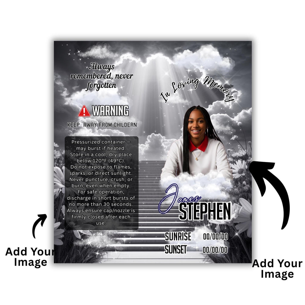 10 Memorial Black Lighter Canva Editable Template, In Loving Memory Template, RIP Lighter Label, Memorial Funeral Keeksake,Digital Download - Editable Memorial Canva Template