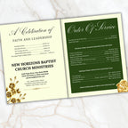 4 Pages Pastoral Anniversary Program Template, Bi-Fold Funeral Program, Church Program Template, Obituary Celebration Of Life Program - Editable Memorial Canva Template