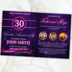 Church Anniversary Program Template, Editable Bifold 8.5x11” Design, Church Appreciation Program, Anniversary & Faith Celebration - Editable Memorial Canva Template