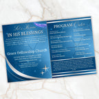 4 Pages Church Anniversary Program Template, Editable Bifold 8.5x11” Design, Church Appreciation Program, Anniversary & Faith Celebration - Editable Memorial Canva Template