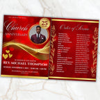 Church Anniversary Program Template, Editable Bifold 8.5x11” Design, Church Appreciation Program, Anniversary & Faith Celebration - Editable Memorial Canva Template