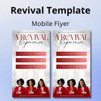 Revival Canva Church Flyer Mobile Templates, Canva Church Template, church anniversary, Religious Event Flyer, Praise and Worship - Editable Memorial Canva Template