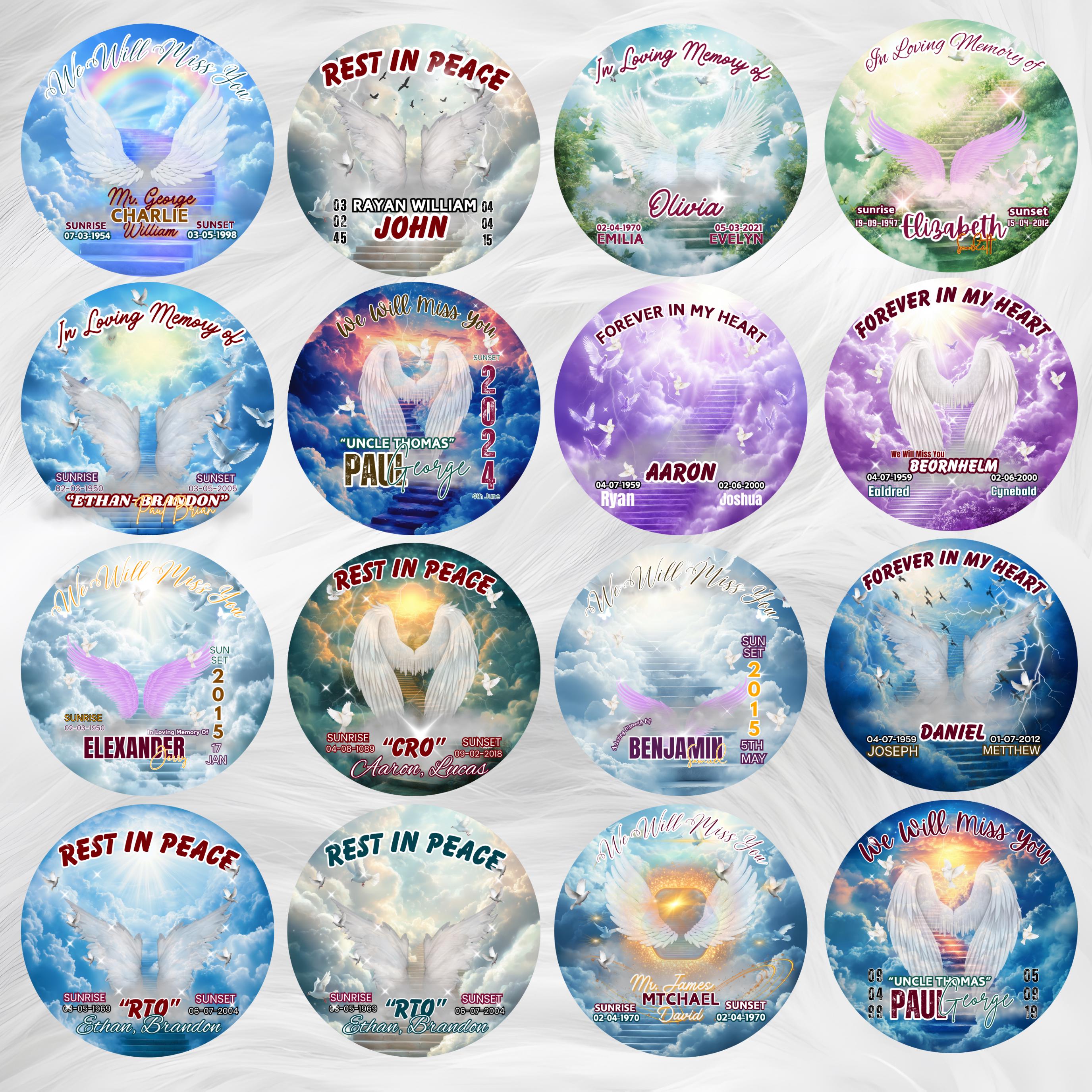 22 In Loving Memory Pin Button Canva Editable Templates, Memorial Pin Button Canva Designs, Rest in Peace Button, Instant Download - Editable Memorial Canva Template