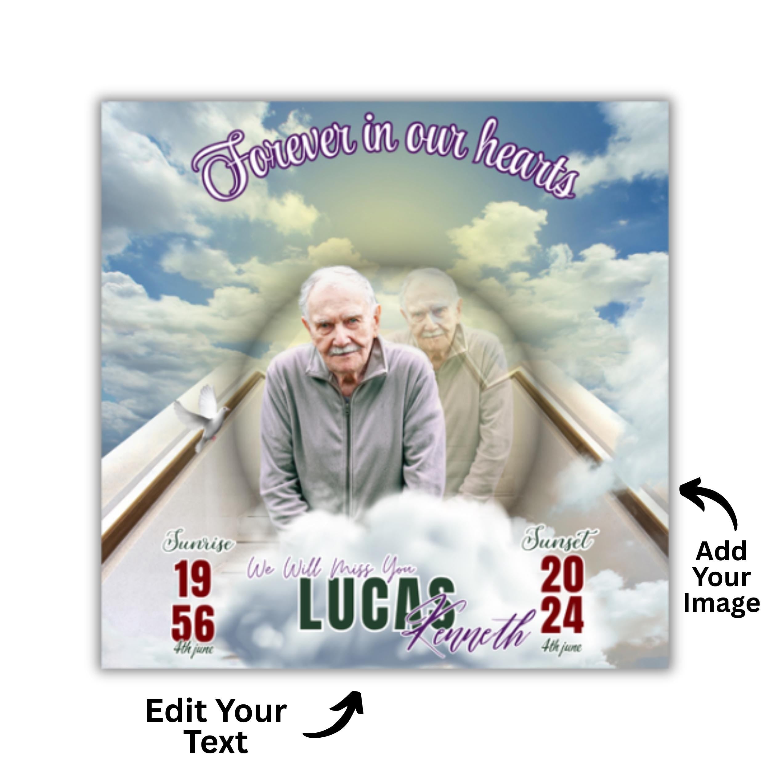 50 In Loving Memory Canva Editable Templates, Memorial Canva Template, Rest In Peace Design, Funeral Celebration of Life, Digital Download - Editable Memorial Canva Template