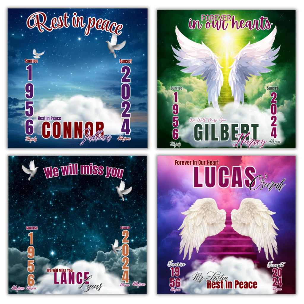 50 In Loving Memory Canva Editable Templates, Memorial Canva Template, Rest In Peace Design, Funeral Celebration of Life, Digital Download - Editable Memorial Canva Template