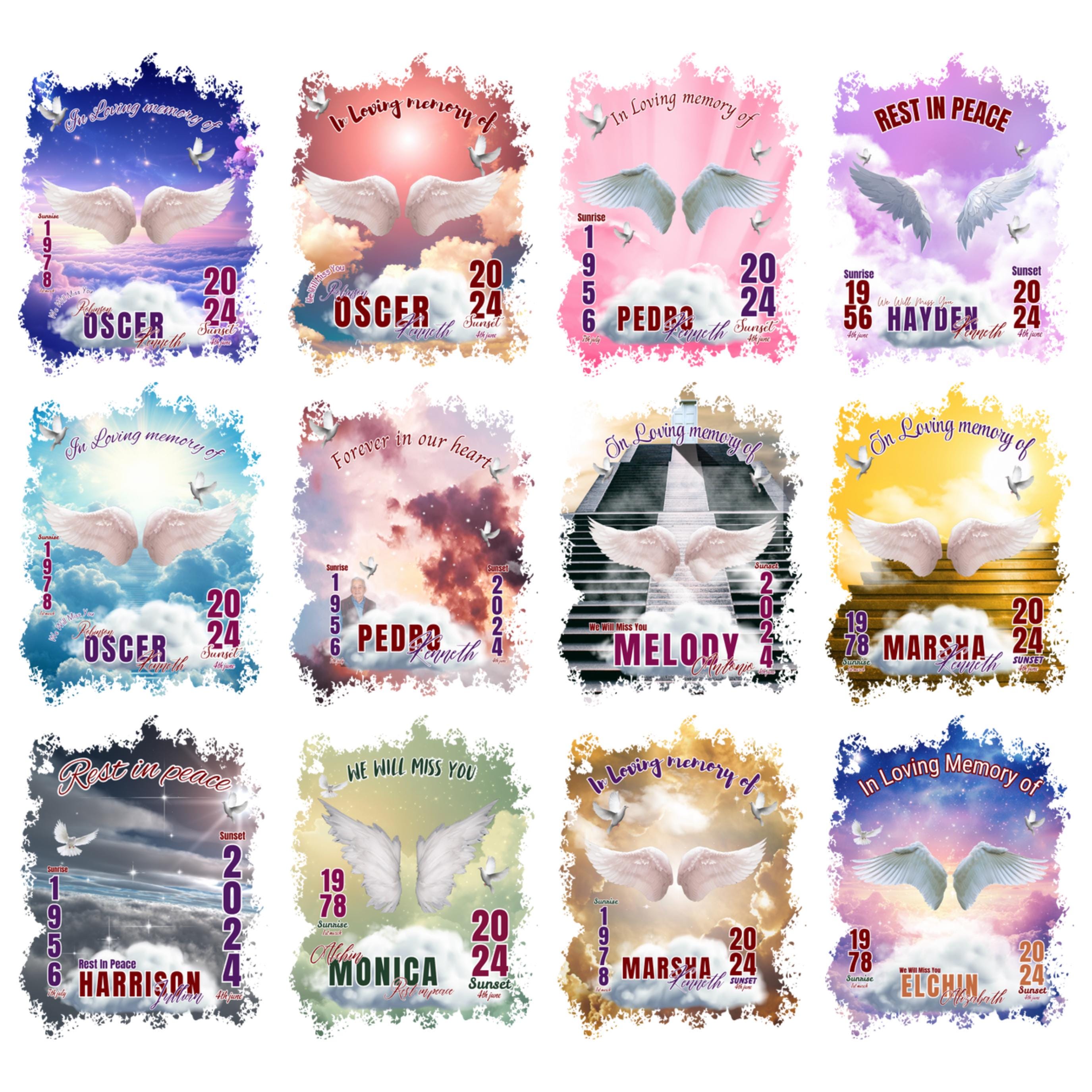 20 In Loving Memory T Shirt Canva Editable Templates, In Loving Memory Templates, Memorial Canva Template, Funeral & Celebration of Life - Editable Memorial Canva Template