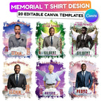 20 In Loving Memory T Shirt Canva Editable Templates, In Loving Memory Templates, Memorial Canva Template, Funeral & Celebration of Life - Editable Memorial Canva Template