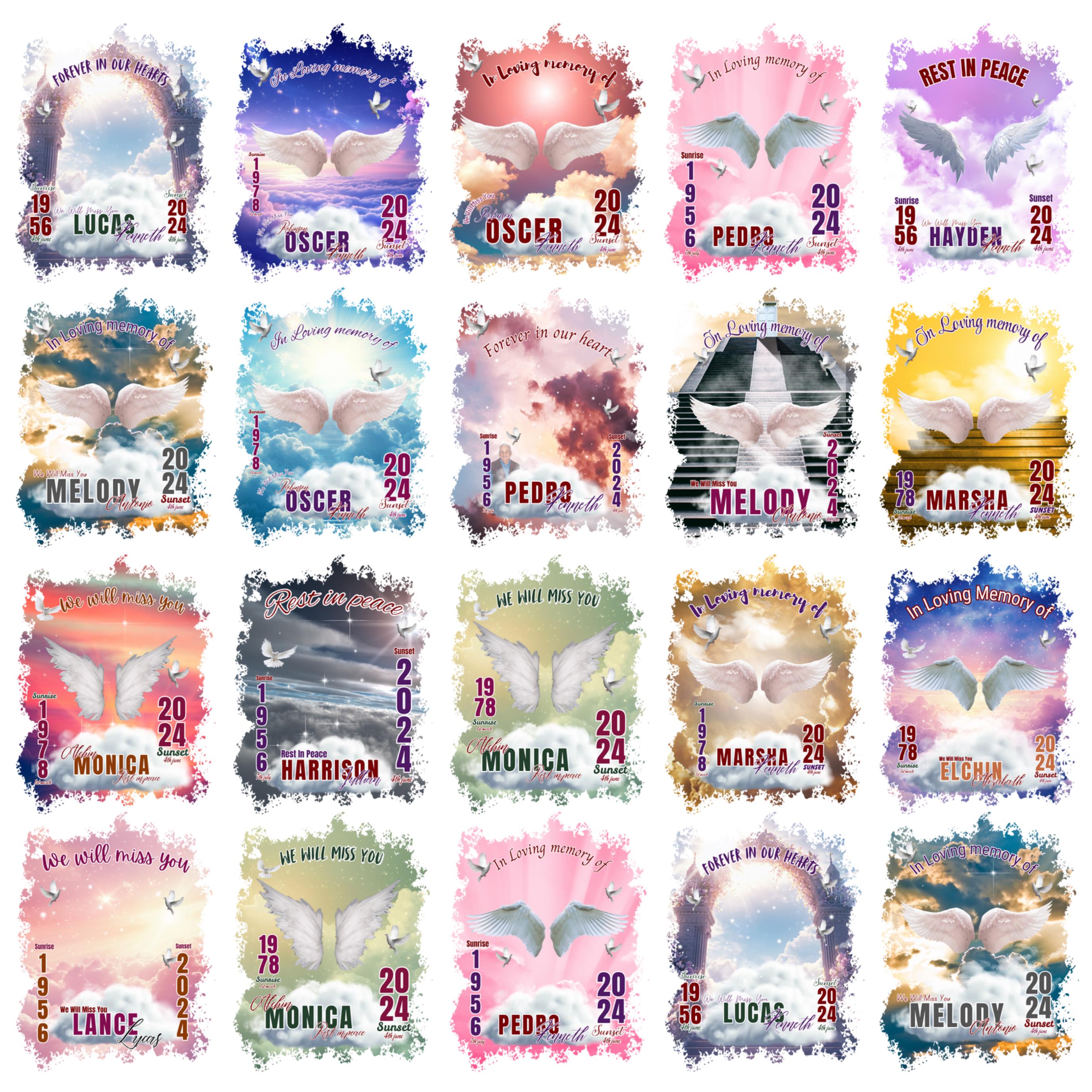 20 In Loving Memory T Shirt Canva Editable Templates, In Loving Memory Templates, Memorial Canva Template, Funeral & Celebration of Life - Editable Memorial Canva Template