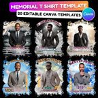 20 In Loving Memory T Shirt Canva Editable Templates, Rest In Peace Templates, Memorial Canva Template, We Will Miss You, Digital Download - Editable Memorial Canva Template