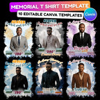 10 In Loving Memory T Shirt Canva Editable Templates, Heaven Could't Wait For You, Memorial Canva Template, We Will Miss U, Digital Download - Editable Memorial Canva Template