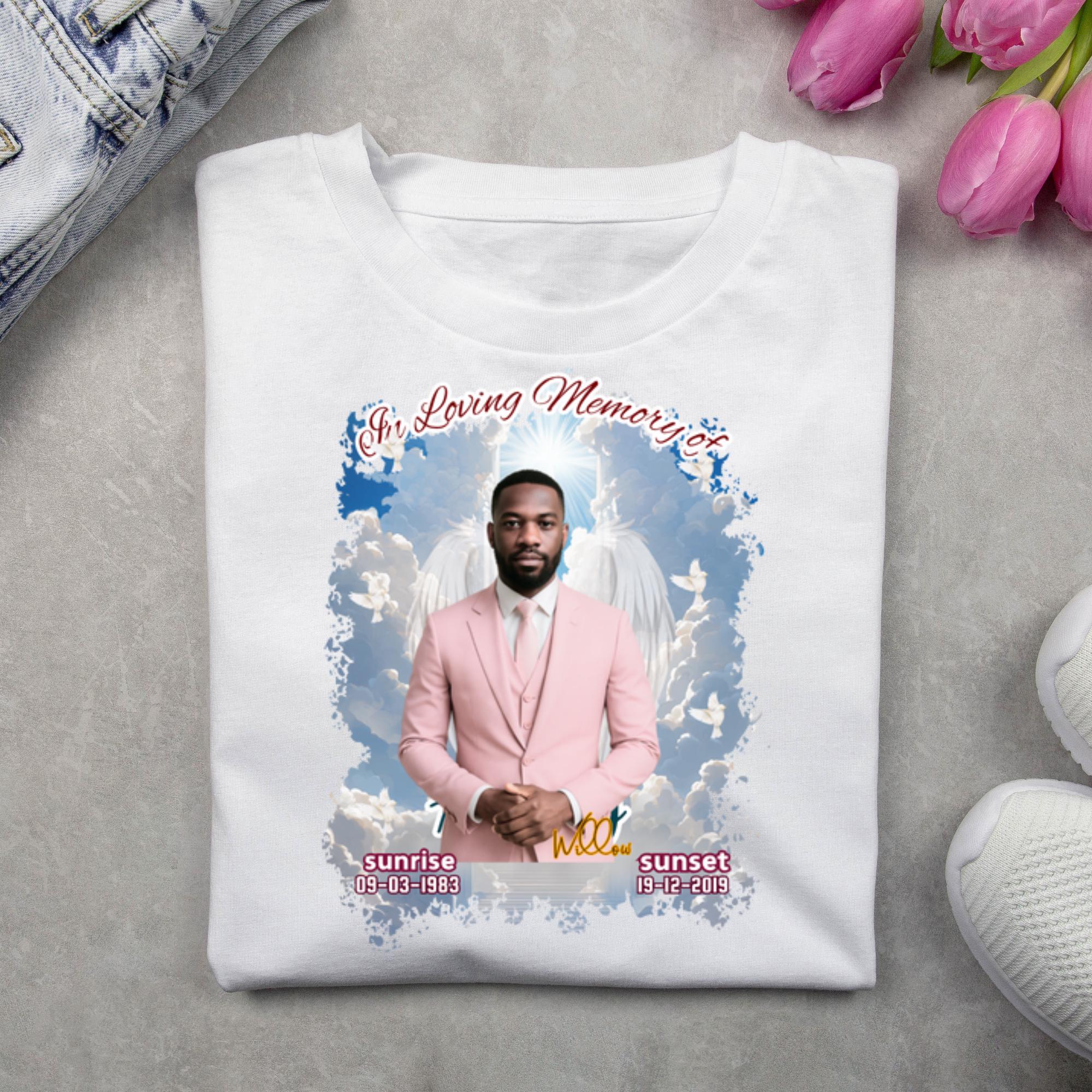 10 In Loving Memory T Shirt Canva Editable Templates, Heaven Could't Wait For You, Memorial Canva Template, We Will Miss U, Digital Download - Editable Memorial Canva Template