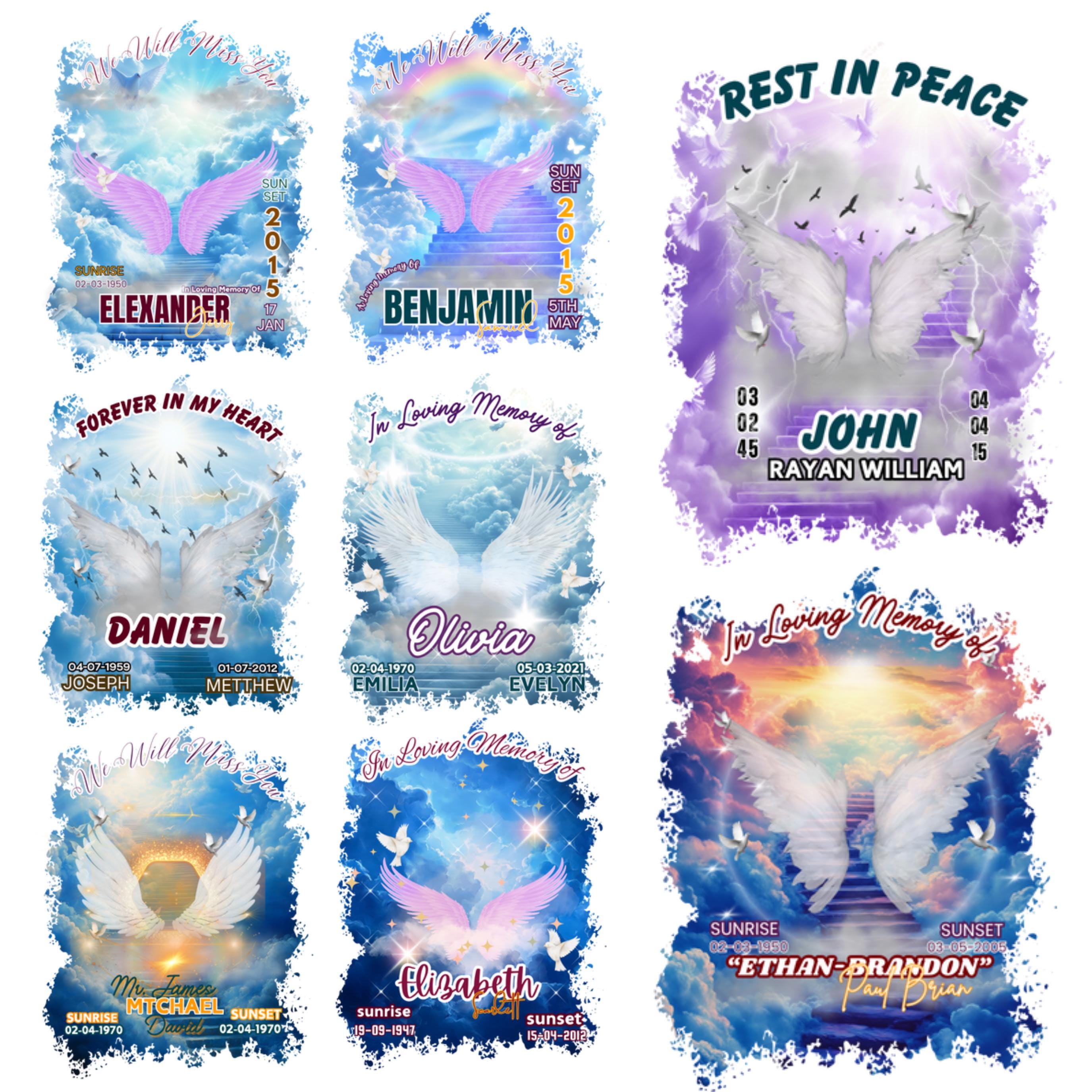 10 In Loving Memory T Shirt Canva Editable Templates, Rest In Peace Templates, Memorial Canva Template, Forever In My Heart,Digital Download - Editable Memorial Canva Template
