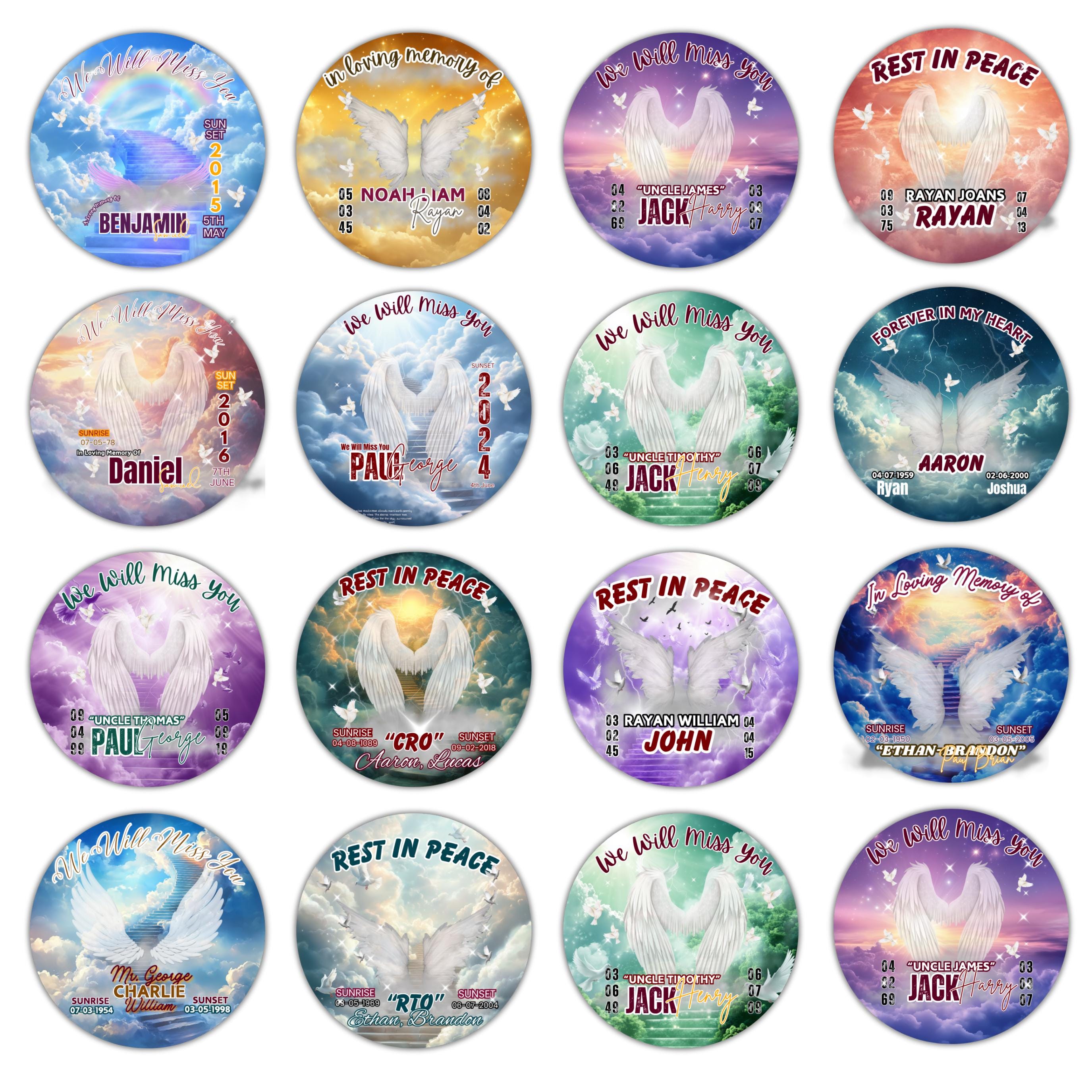 50 Forever In My Heart Pin Button Canva Editable Templates, Memorial Pin Button Canva Design, In Loving Memory Pin Button, Rest In Peace - Editable Memorial Canva Template